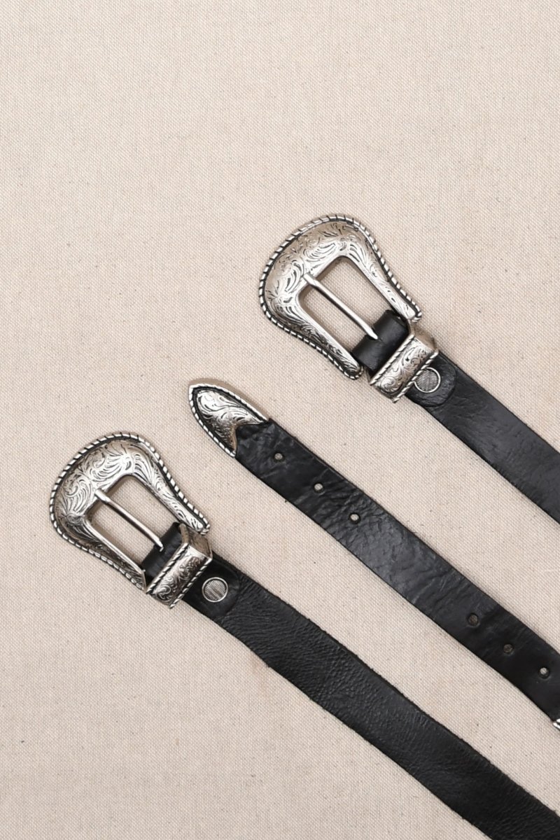 Ceinture en Cuir Montana Noir  - Miss June Paris - 1