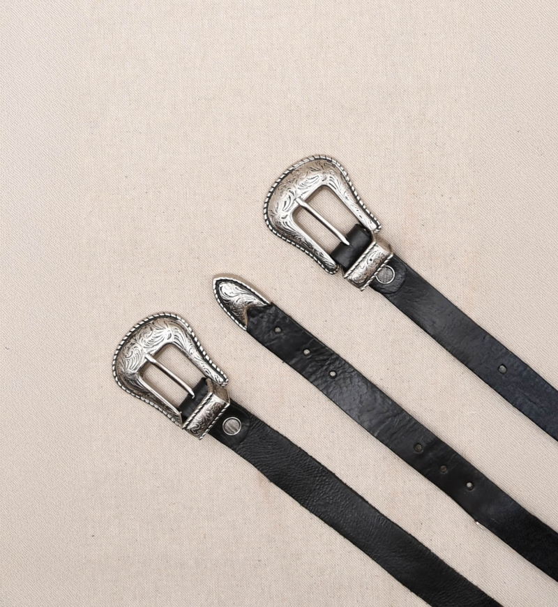 Ceinture en Cuir Montana Noir  - Miss June Paris - 1