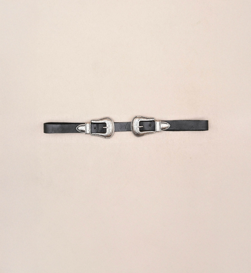 Montana Black Leather Belt - Miss June Paris - 3