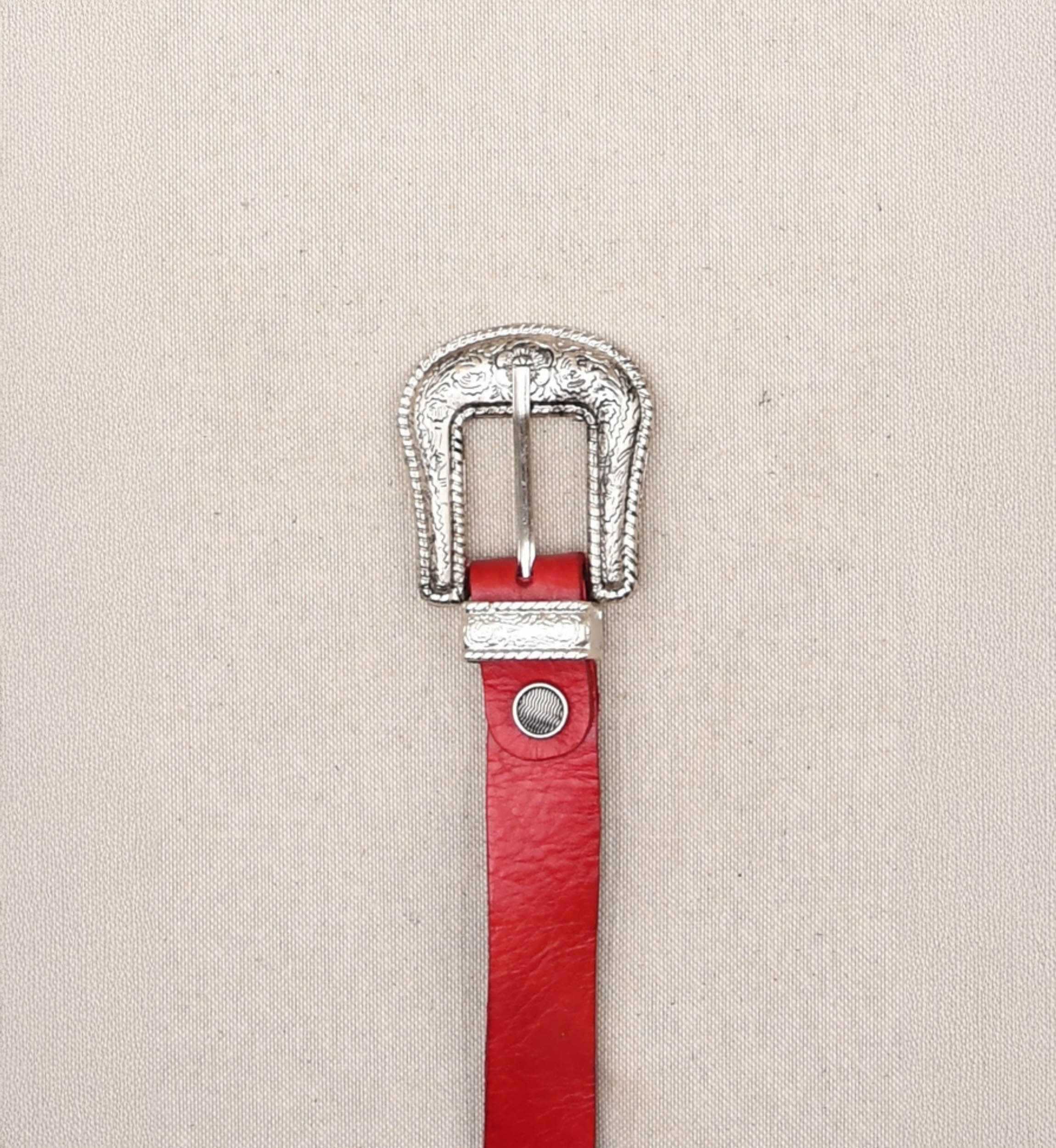 Ceinture en Cuir Montana Rouge  - Miss June Paris - 1