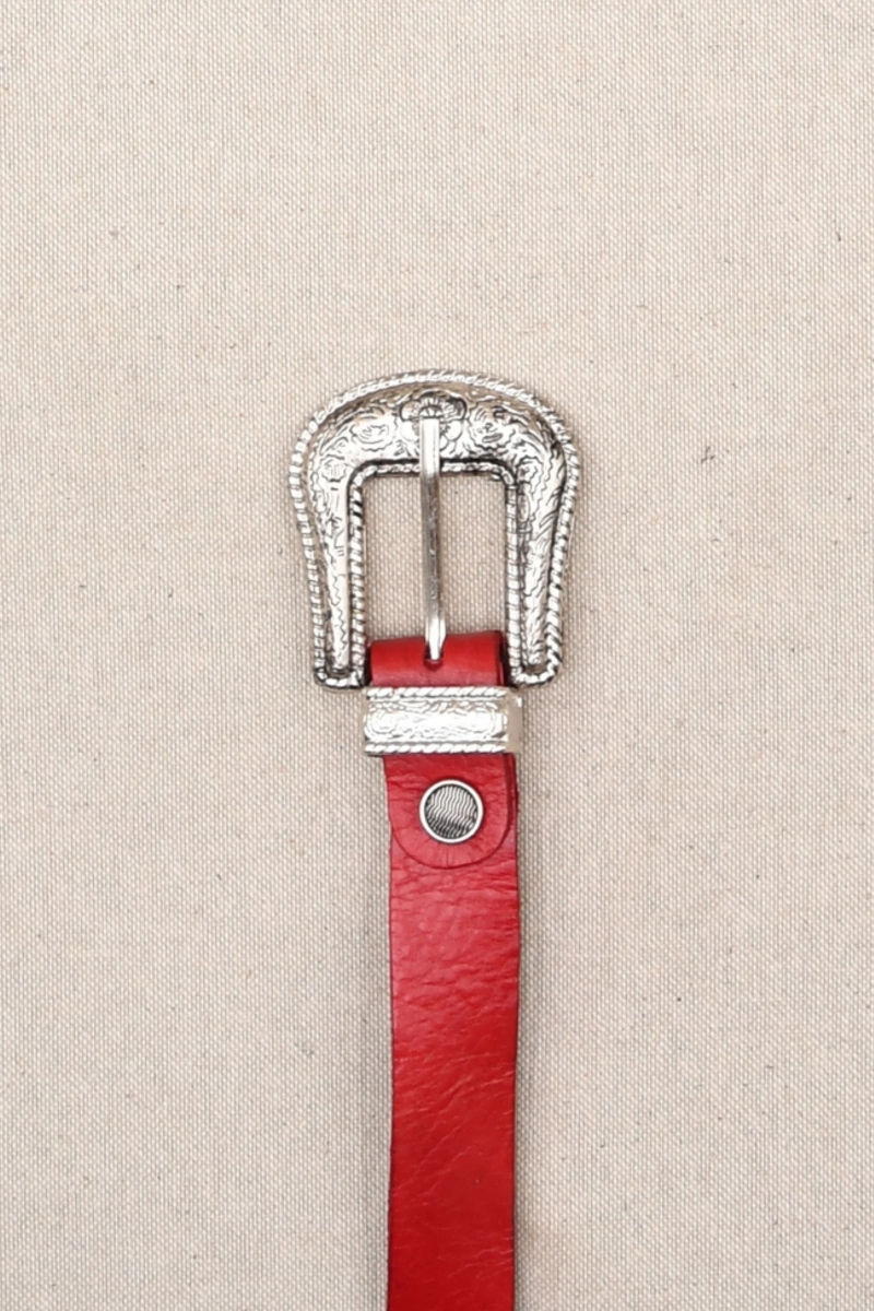 Ceinture en Cuir Montana Rouge  - Miss June Paris - 1