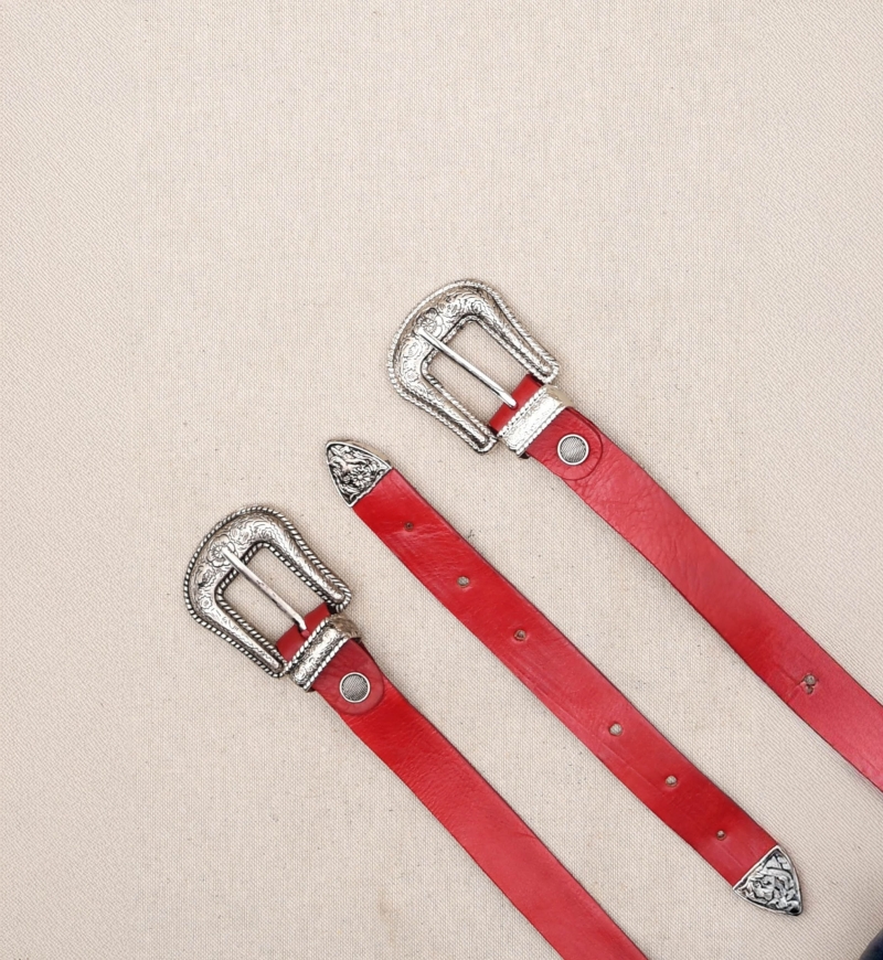 Ceinture en Cuir Montana Rouge  - Miss June Paris - 2