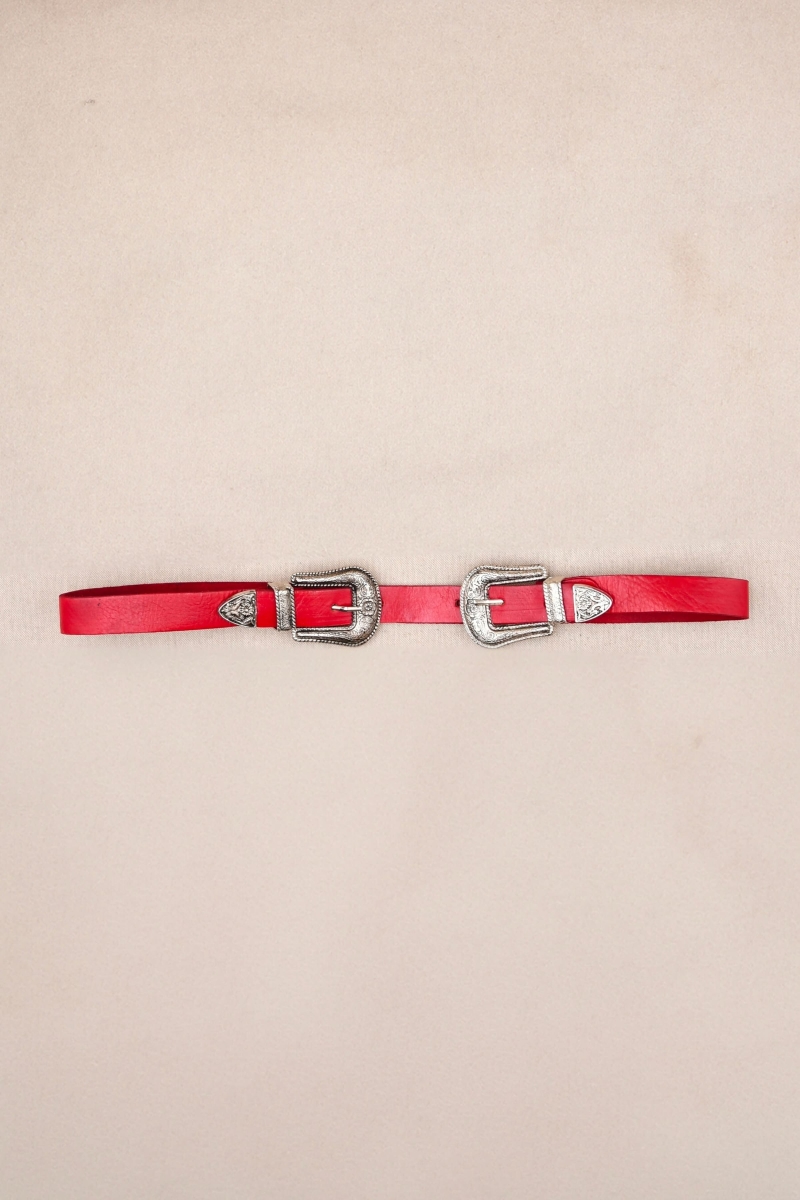 Ceinture en Cuir Montana Rouge  - Miss June Paris - 3
