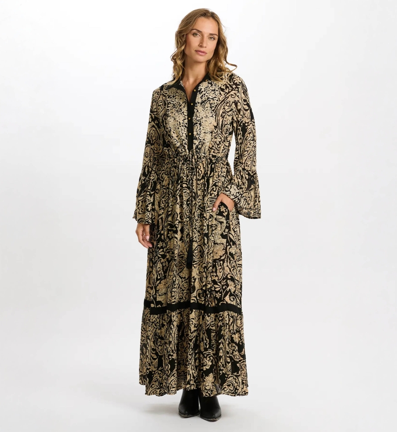 long sleeve bohemian chic long dress ZELIE -Miss June