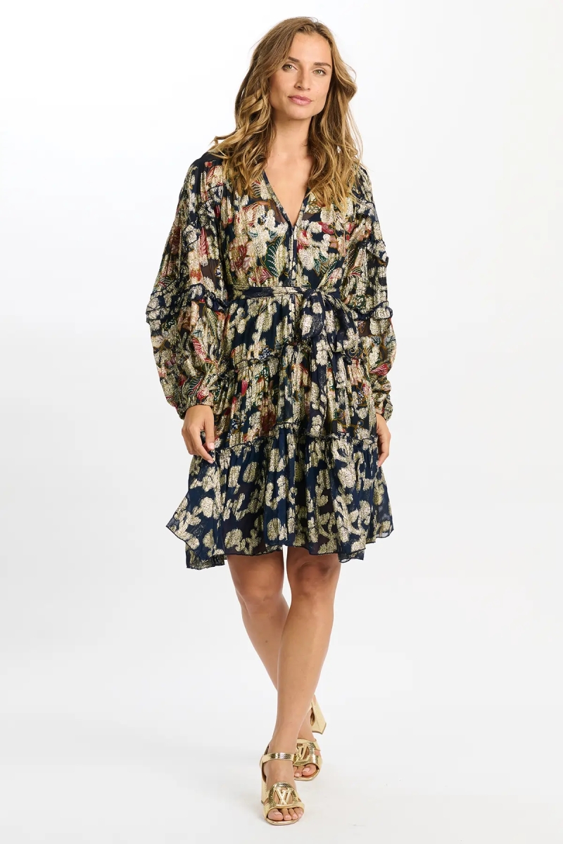 vestido corto floral manga larga JULIETA - Miss June