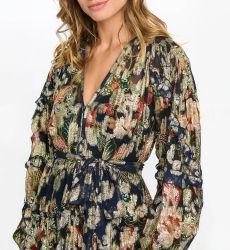 long sleeve floral short dress JULIETA - Miss June