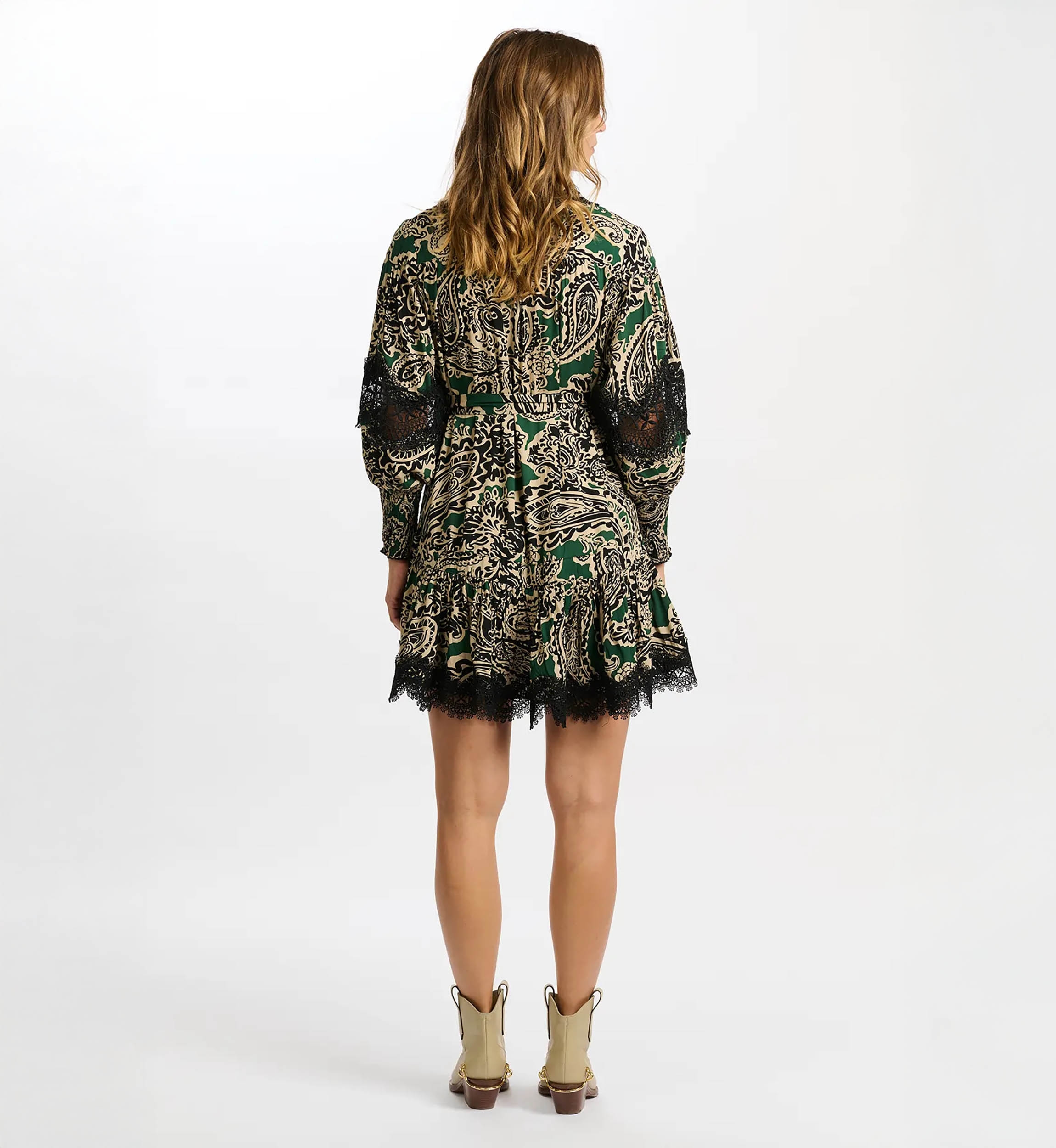 vestido corto bohemio chic manga larga LUCINA - Miss June