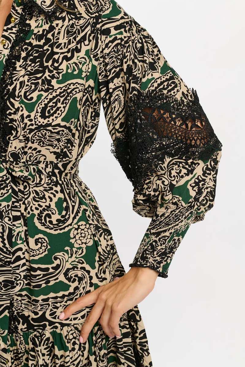 long sleeve bohemian chic short dress LUCINA - Miss June