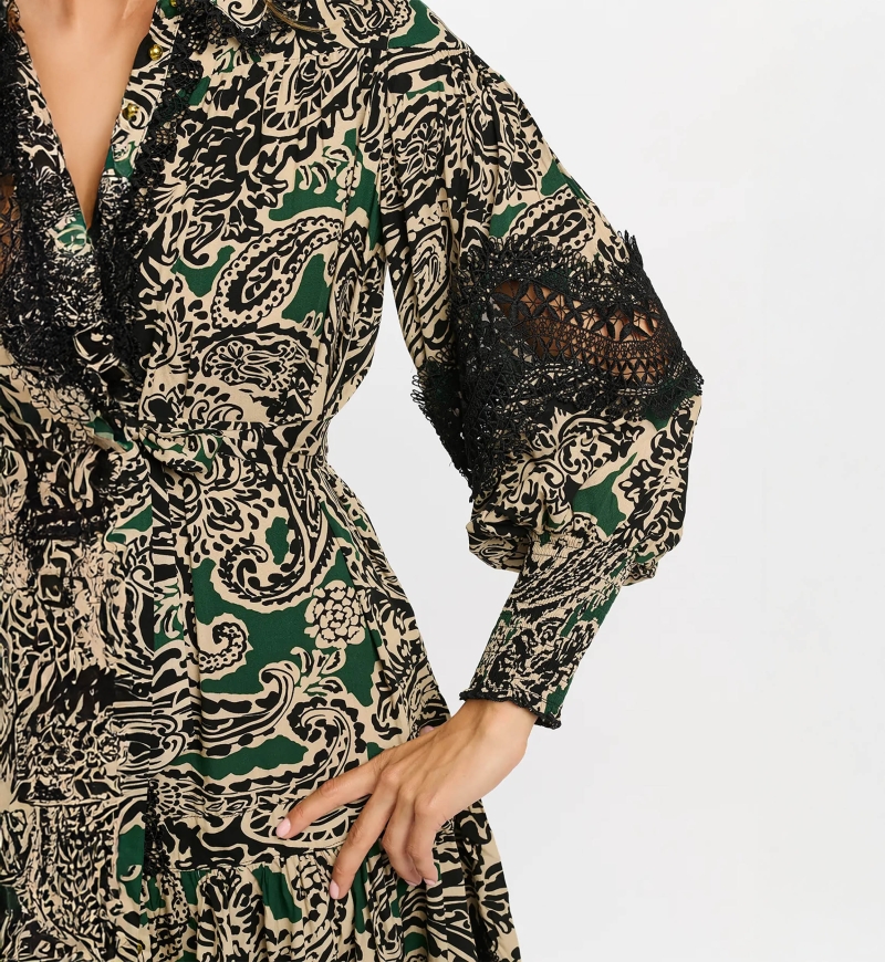 long sleeve bohemian chic short dress LUCINA - Miss June