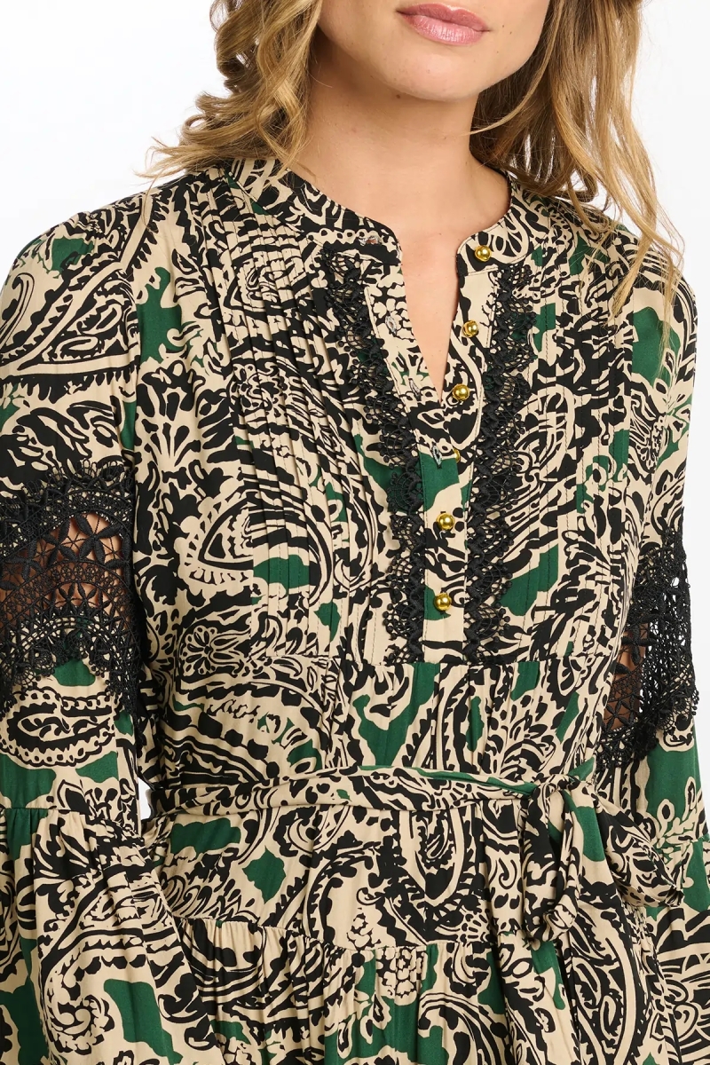 vestido corto bohemio chic manga larga AGATHA - Miss June