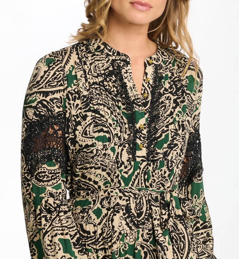 long sleeve bohemian chic short dress AGATHA - Miss June