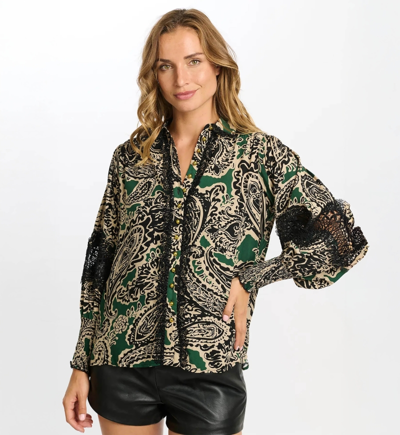 long sleeve bohemian chic shirt VALENTINA - Miss June