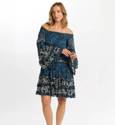 long sleeve floral short dress TORINA - Miss June