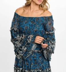 vestido corto floral manga larga TORINA - Miss June