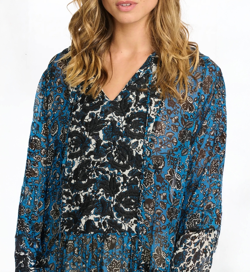 robe longue manche longue fleurie LUDOVICA - Miss June