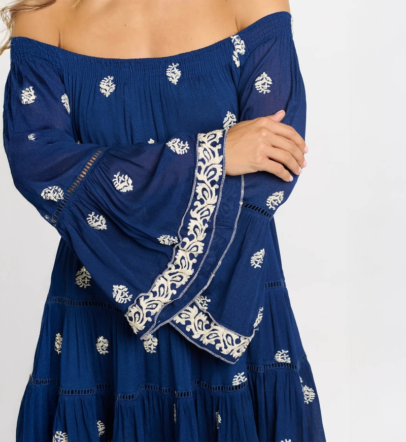 vestido corto bohemio manga larga SHINE - Miss June