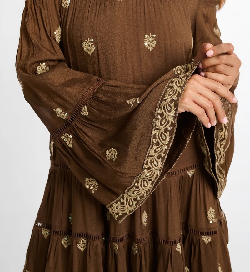 robe courte manche longue boheme SHINE - Miss June