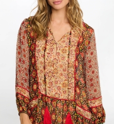 vestido largo floral manga larga TAJ - Miss June