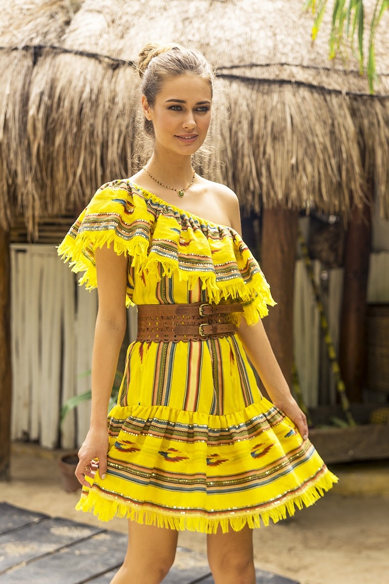 MALIBU Short Dress – Off-Shoulder – Short Sleeve – Bohemian – Cotton – Miss June Paris – 3