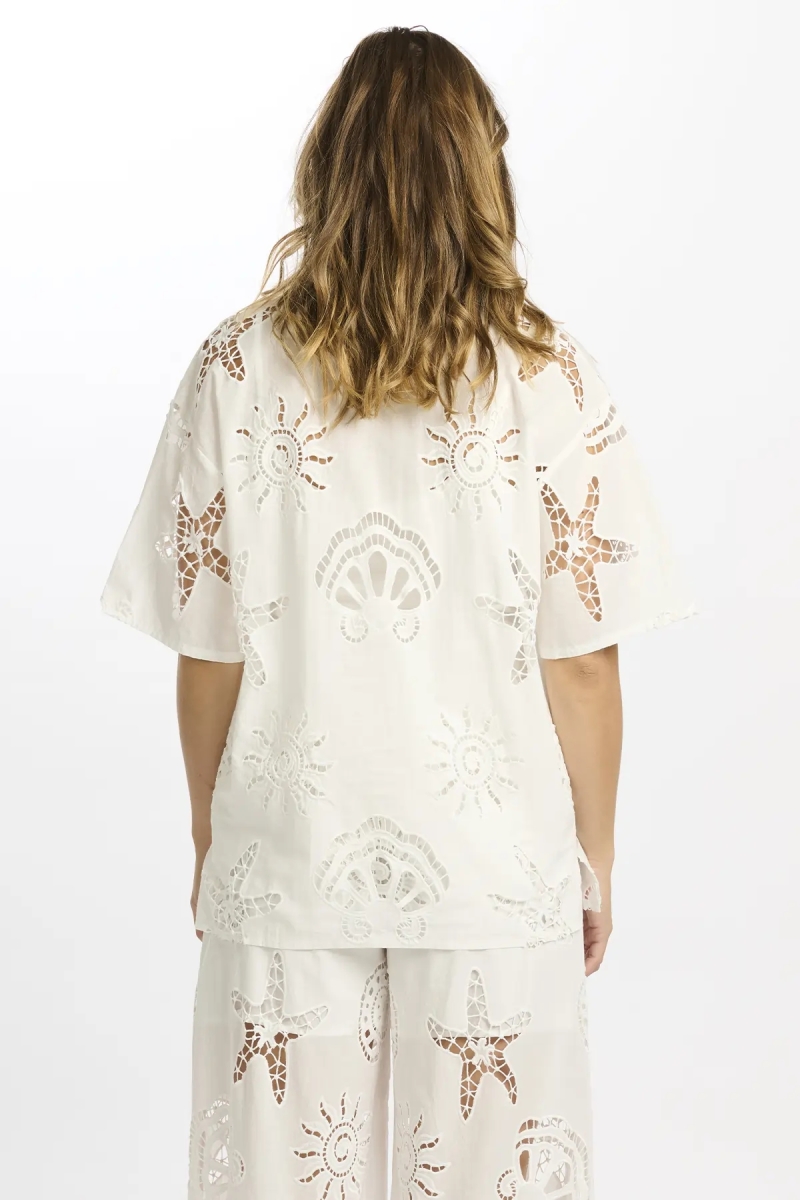 Chemise Kyle Chemise à manches courtes - 100% coton avec broderie en dentelle - Miss June Paris - 8