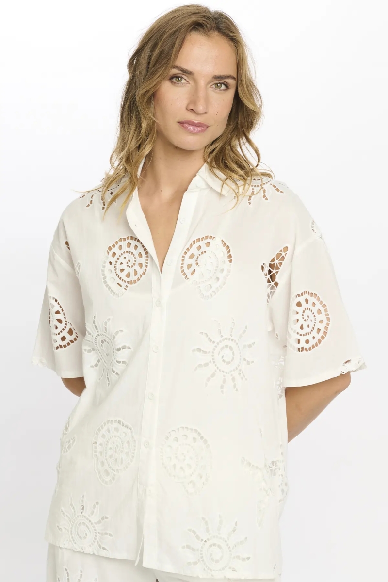 Camicia Kyle Camicia a maniche corte - 100% cotone con ricamo in pizzo - Miss June Paris - 9