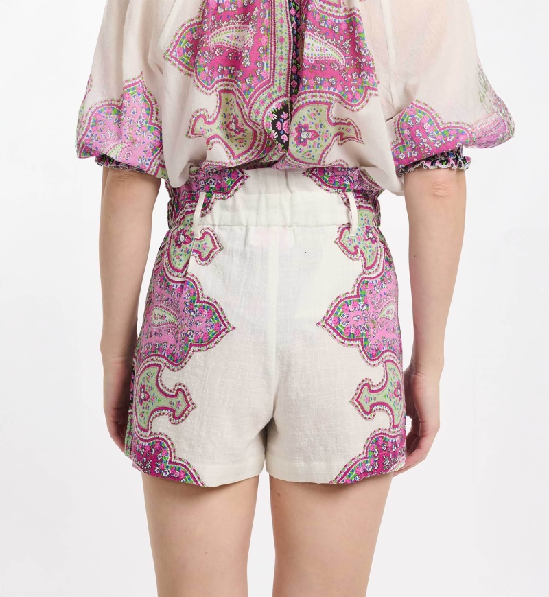 Short Noema – Short en coton slub imprimé avec poches, 100 % coton - Miss June Paris - 4