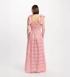 Abito Aly – Abito lungo con spalline e cintura abbinata, 100% cotone con lurex – Miss June Paris - 6