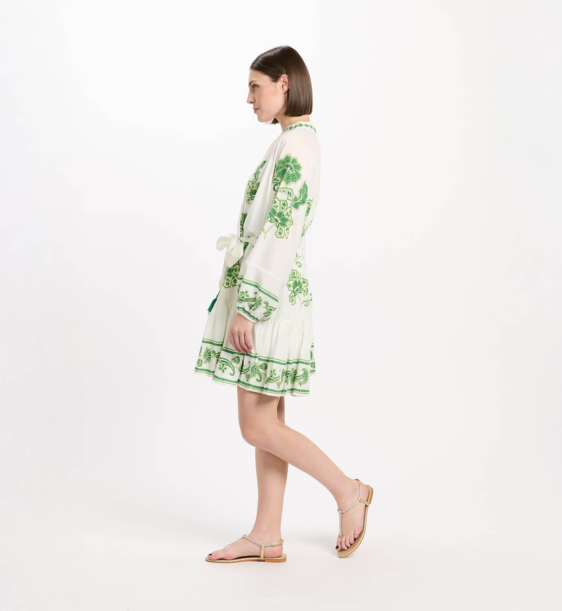 rayon cotton dress Turquoise Floral Printed Rayon Dress (ACZ6346)
