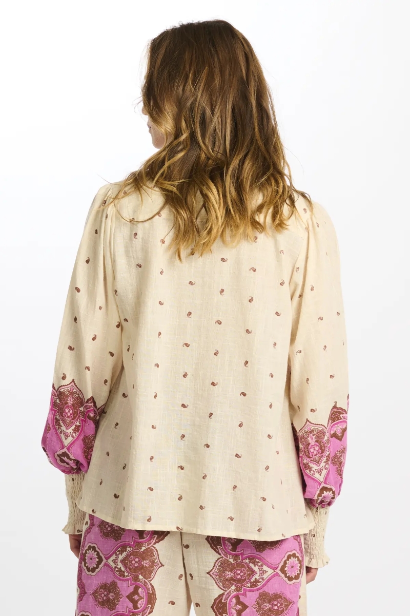 Camicia Viki – Camicia a maniche lunghe, in cotone slub stampato, 100% cotone – Miss June Paris - 9