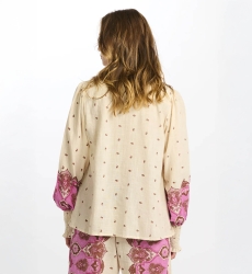 Camicia Viki – Camicia a maniche lunghe, in cotone slub stampato, 100% cotone – Miss June Paris - 9