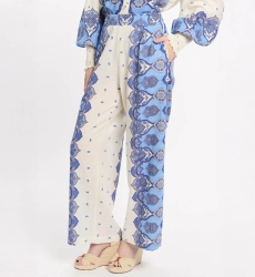 Hose Tais – Hose mit Taschen, aus bedrucktem Slub-Baumwollstoff, 100 % Baumwolle – Miss June Paris - 6