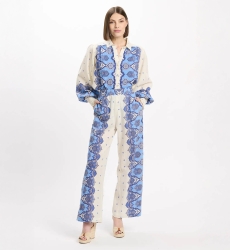 Hose Tais – Hose mit Taschen, aus bedrucktem Slub-Baumwollstoff, 100 % Baumwolle – Miss June Paris - 4