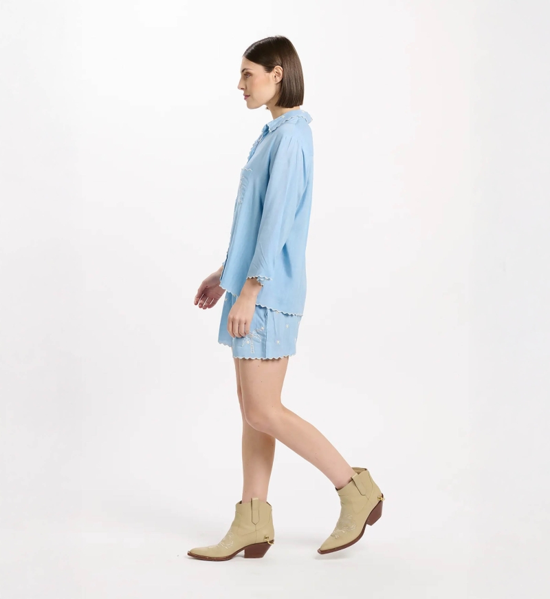 Short Lumi – Shorts con tasche, in rayon con ricami, 100% rayon – Miss June Paris - 6