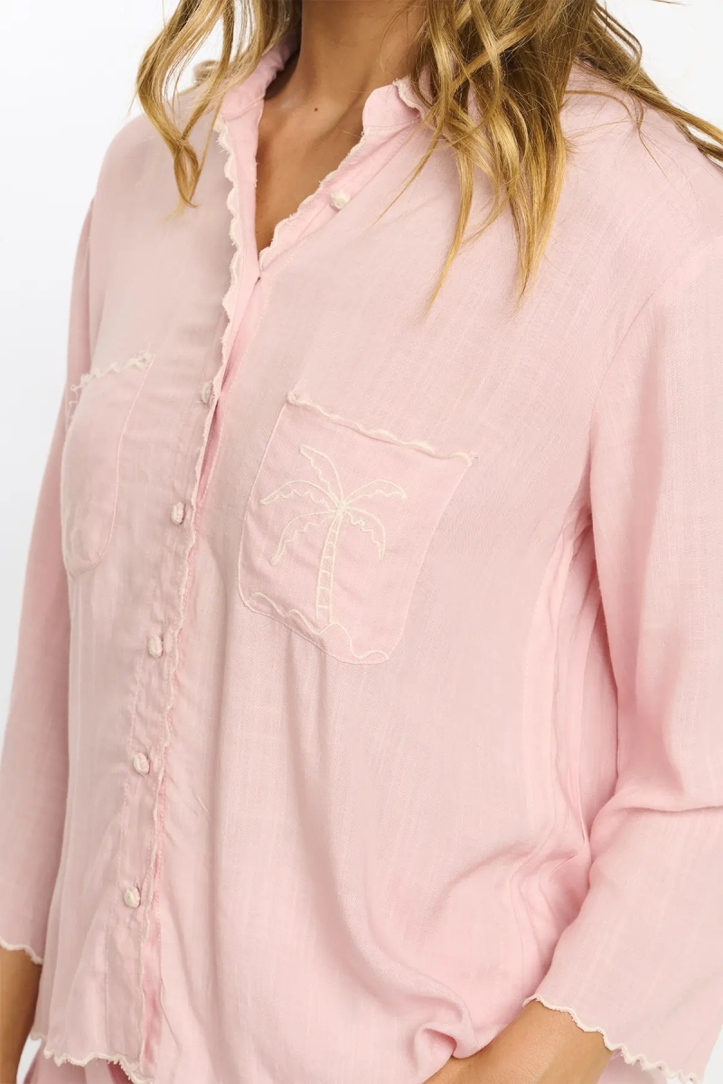 Camicia Idalia – Camicia a maniche 3/4, in rayon con ricami, 100% rayon – Miss June Paris - 10