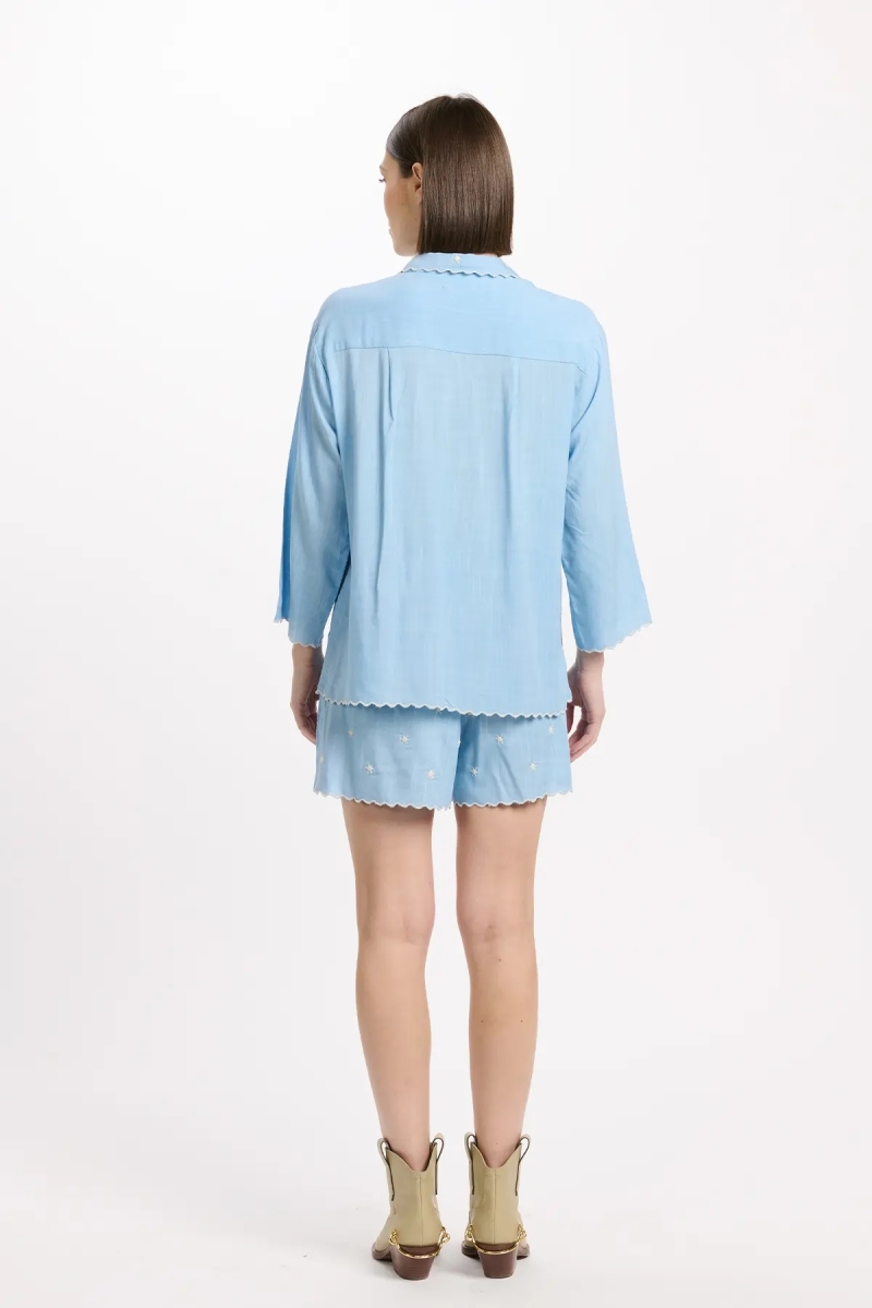 Shirt Idalia 3/4 Sleeve Shirt, 100% rayon with embroidery - Miss June Paris - 7