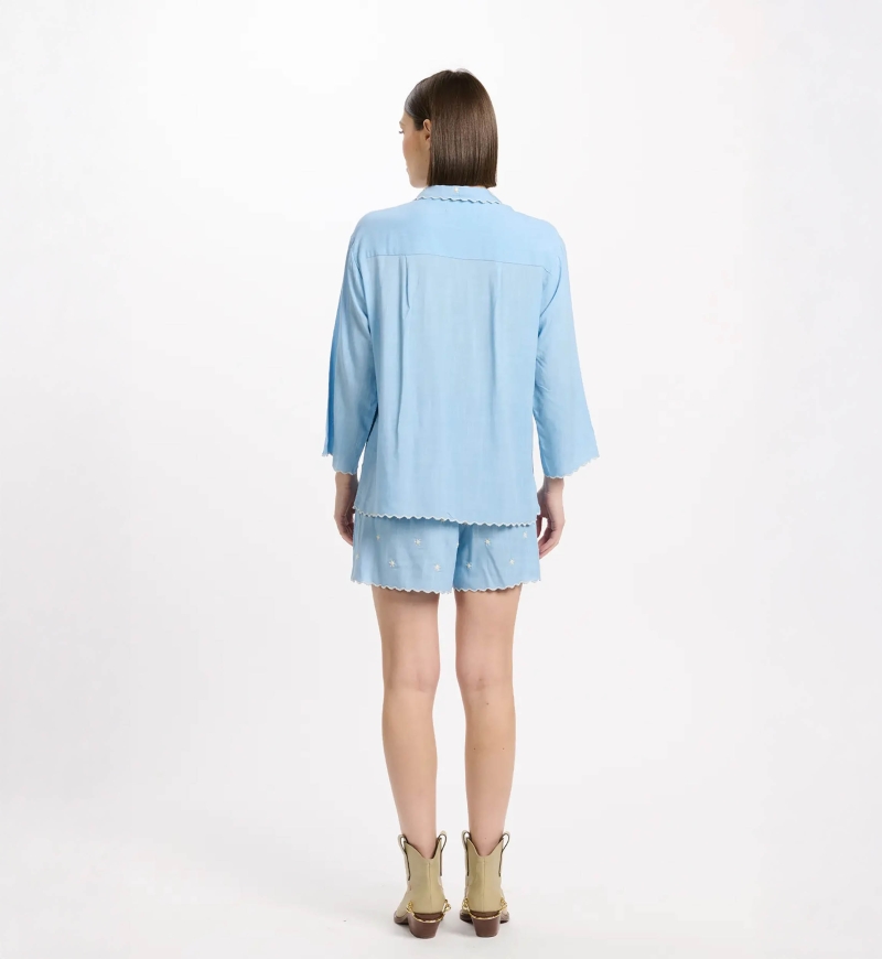 Camicia Idalia – Camicia a maniche 3/4, in rayon con ricami, 100% rayon – Miss June Paris - 7