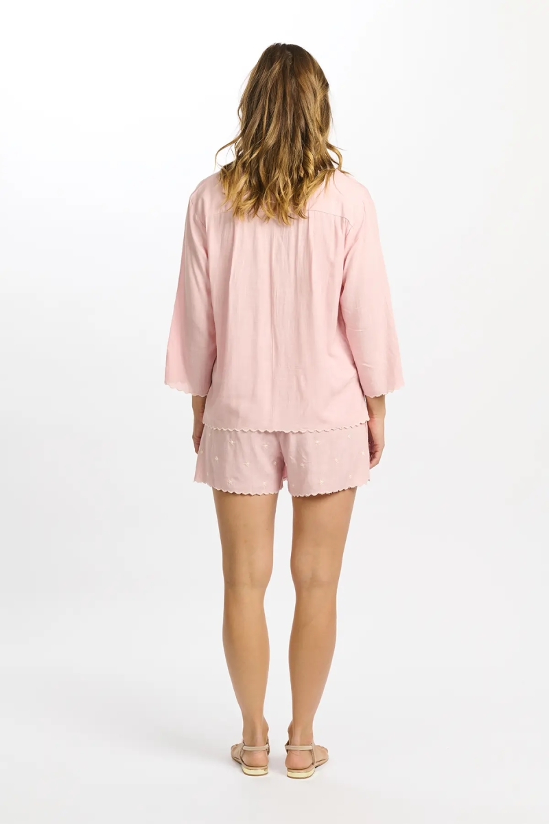 Shirt Idalia 3/4 Sleeve Shirt, 100% rayon with embroidery - Miss June Paris - 11