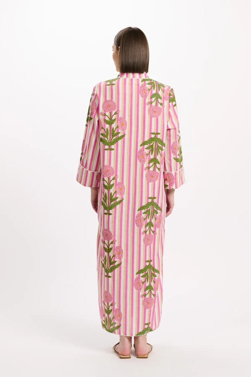 Abito Charly – Abito a maniche lunghe, in cotone slub stampato, 100% cotone – Miss June Paris - 4