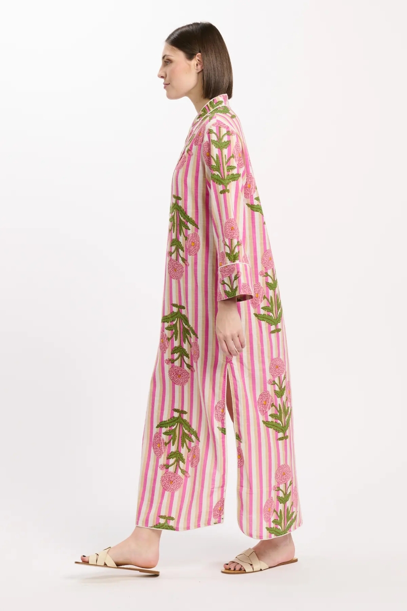 Vestido Charly – Vestido de manga larga, de algodón slub estampado, 100 % algodón – Miss June Paris - 5