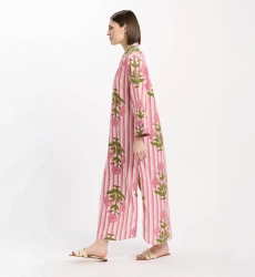 Kleid Charly – Kleid mit langen Ärmeln, aus bedrucktem Slub-Baumwollstoff, 100 % Baumwolle – Miss June Paris - 5