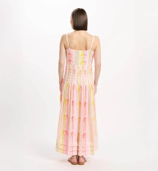 Kleid Perla – Langes Kleid mit dünnen Trägern, aus bedrucktem Rayon mit Lurex, 100 % Viskose – Miss June Paris - 4