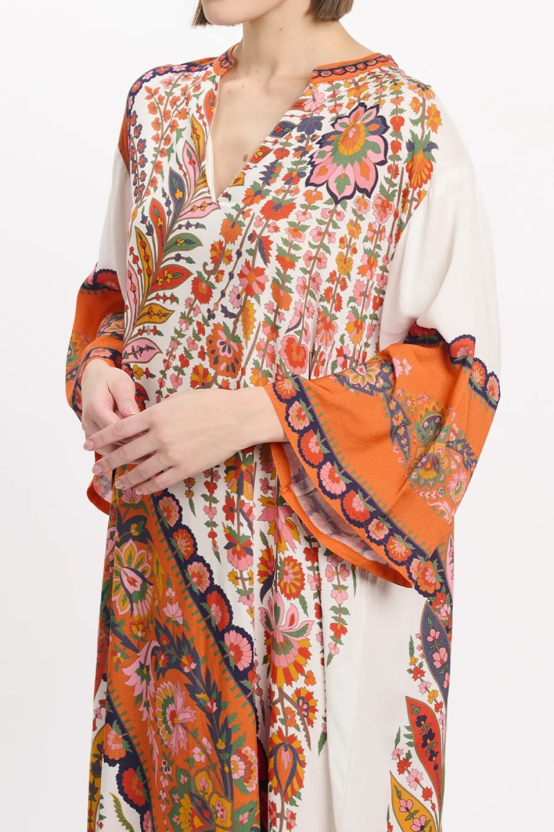 Kleid Lior – Langes Kleid mit langen Ärmeln, aus bedrucktem Rayon, 100 % Viskose – Miss June Paris - 8