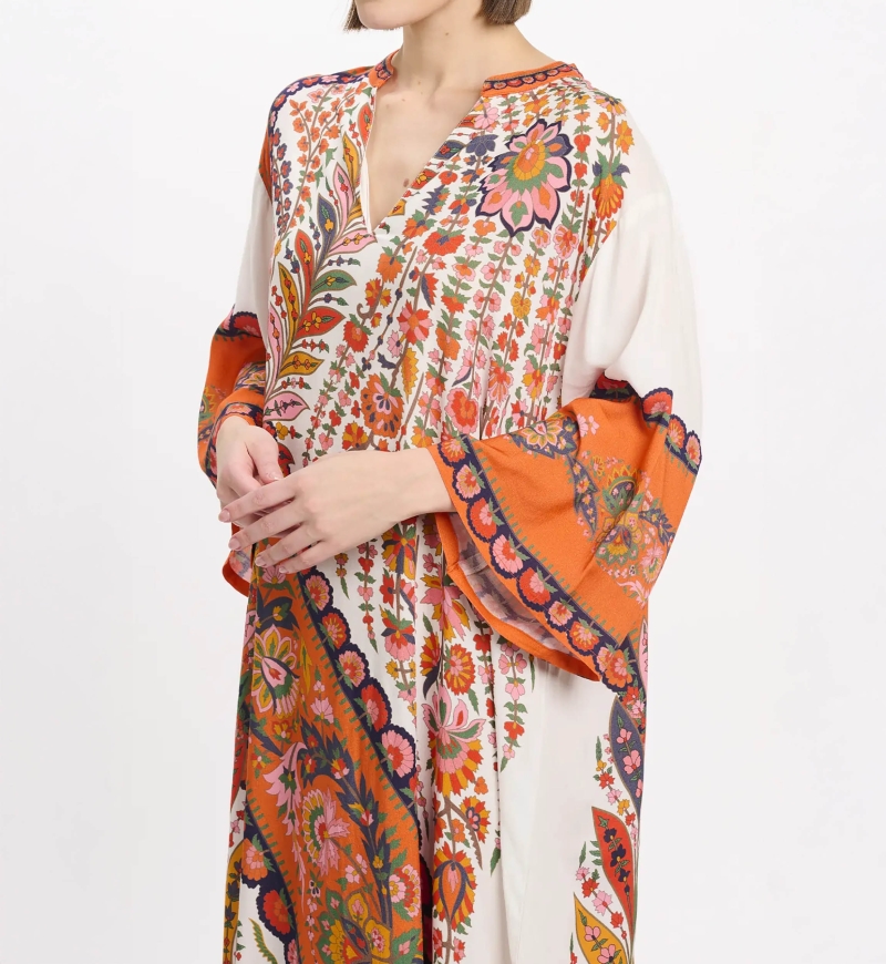 Vestido Lior – Vestido largo de manga larga, de rayón estampado, 100 % rayón – Miss June Paris - 8