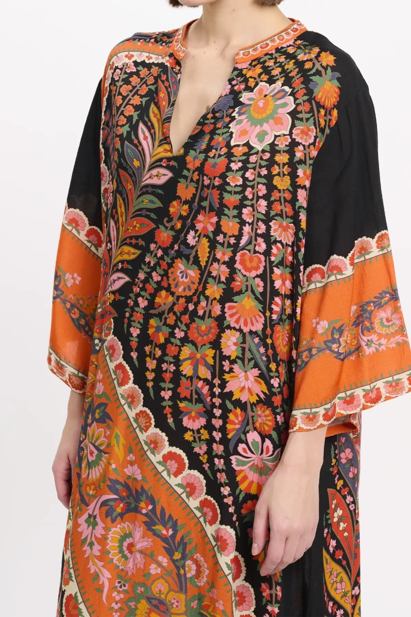 Kleid Lior – Langes Kleid mit langen Ärmeln, aus bedrucktem Rayon, 100 % Viskose – Miss June Paris - 5