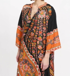 Vestido Lior – Vestido longo de mangas compridas, em rayon estampado, 100 % rayon – Miss June Paris - 5