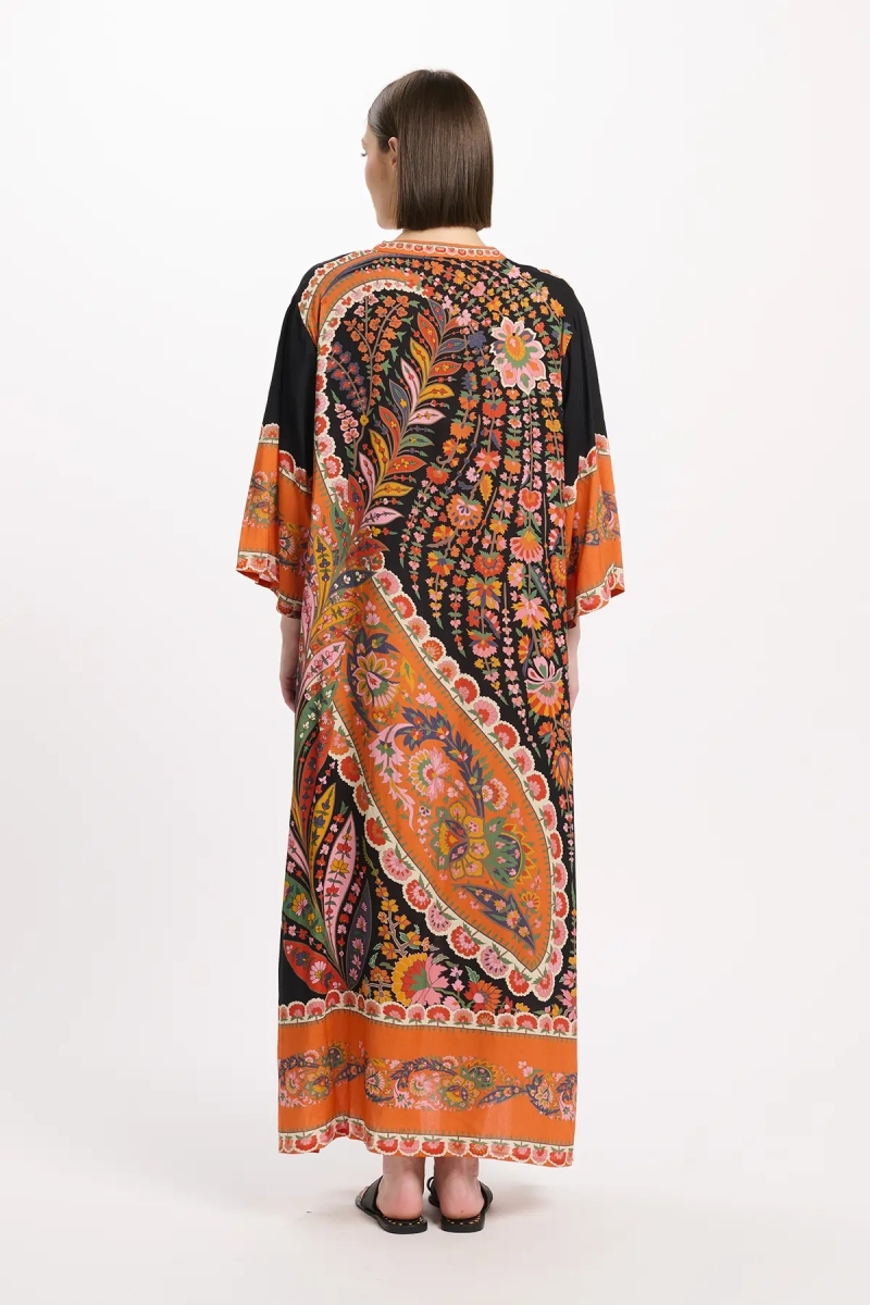 Kleid Lior – Langes Kleid mit langen Ärmeln, aus bedrucktem Rayon, 100 % Viskose – Miss June Paris - 6