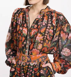 Shirt Brookie Long Sleeve Shirt, 100% rayon printed - Miss June Paris - 3