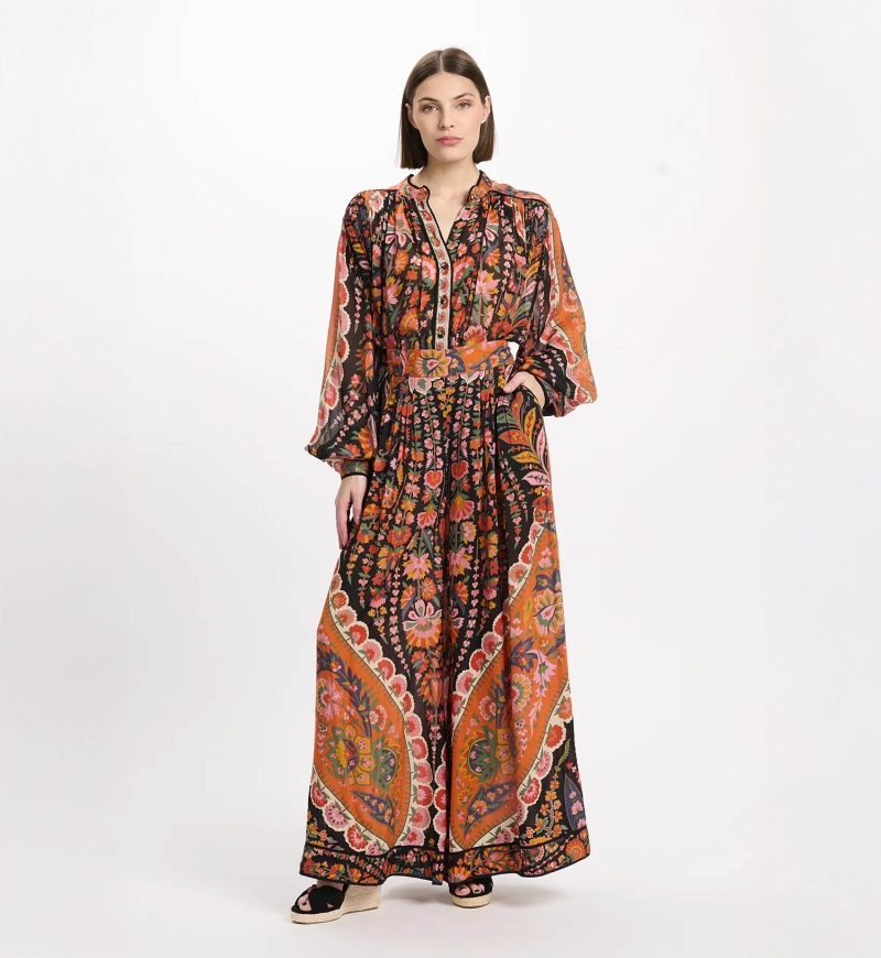 Pants Bridget Loose Pants With Pockets, 100% rayon printed - Miss June Paris - 2