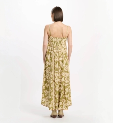 Vestido Becky – Vestido largo con tirantes finos, cordones y bolsillos, de modal estampado, 100 % modal – Miss June Paris - 4