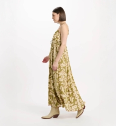 Robe Becky – Robe longue à fines bretelles avec lacets et poches, en modal imprimé, 100 % modal – Miss June Paris - 5